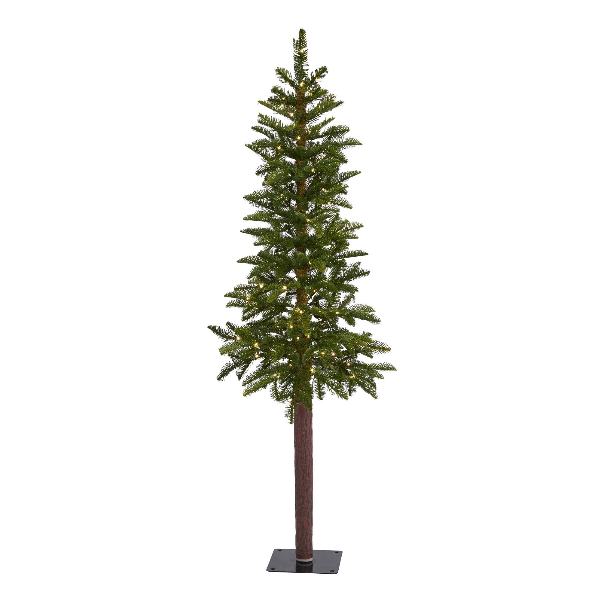 Front. BreeBe - 5’ Alaskan Christmas Tree, 92 Tips, 100 Clear Microdot LEDs - Green.