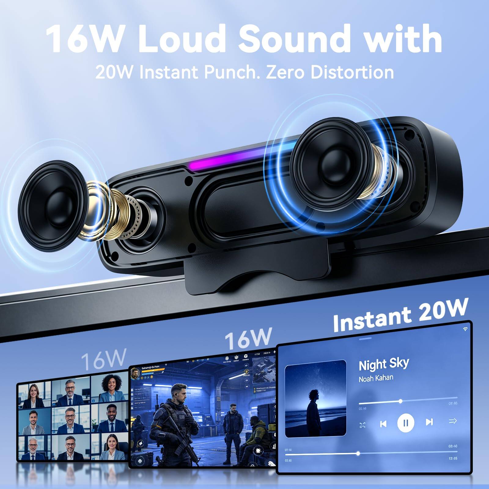 16W Loud Sound with 20W Instant Punch. Zero Distortion

16W ME

16W Instant 20W

Night Sky - Noah Kahan

DLM - Il H

05.. 0-5