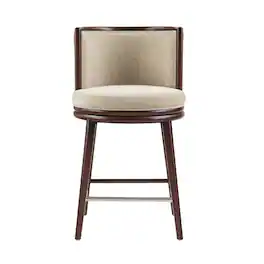 Manhattan Comfort - Evalyn Modern Wood Upholstered Counter Stool - Natural