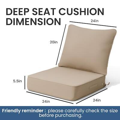 DEEP SEAT CUSHION DIMENSION 24in x 20in x 5.5in x 24in x 24in

Friendly reminder: please carefully check the size before purchasing.