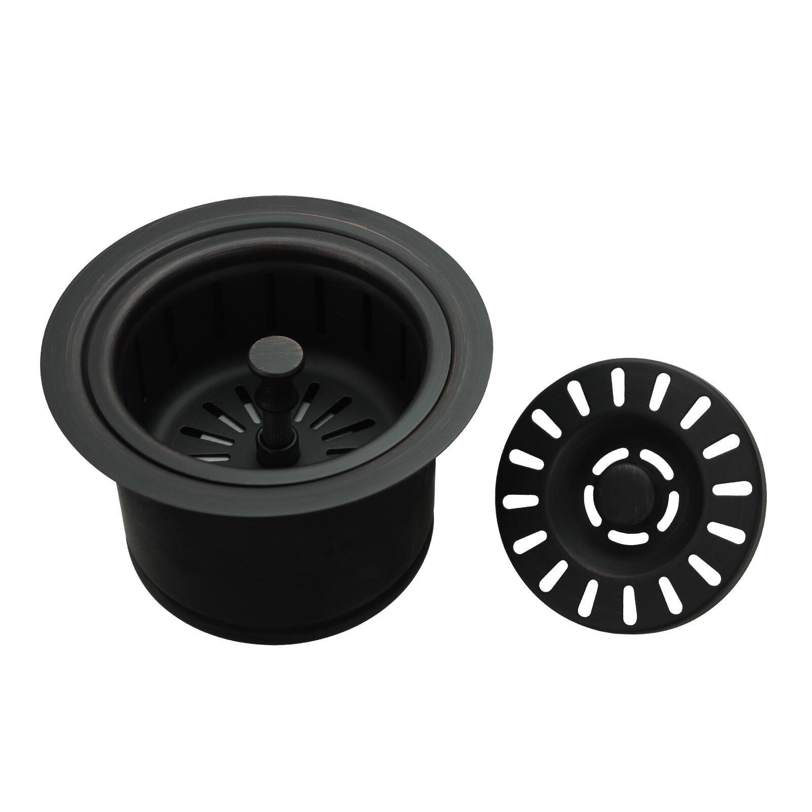 Angle. Akicon - Akicon Brass Garbage Disposal Flange Stopper Kitchen Sink One Size Rim for 3-1/2 in. Drain Hole in Oil Rubbed Bronze - Oil Rubbed Bronze.
