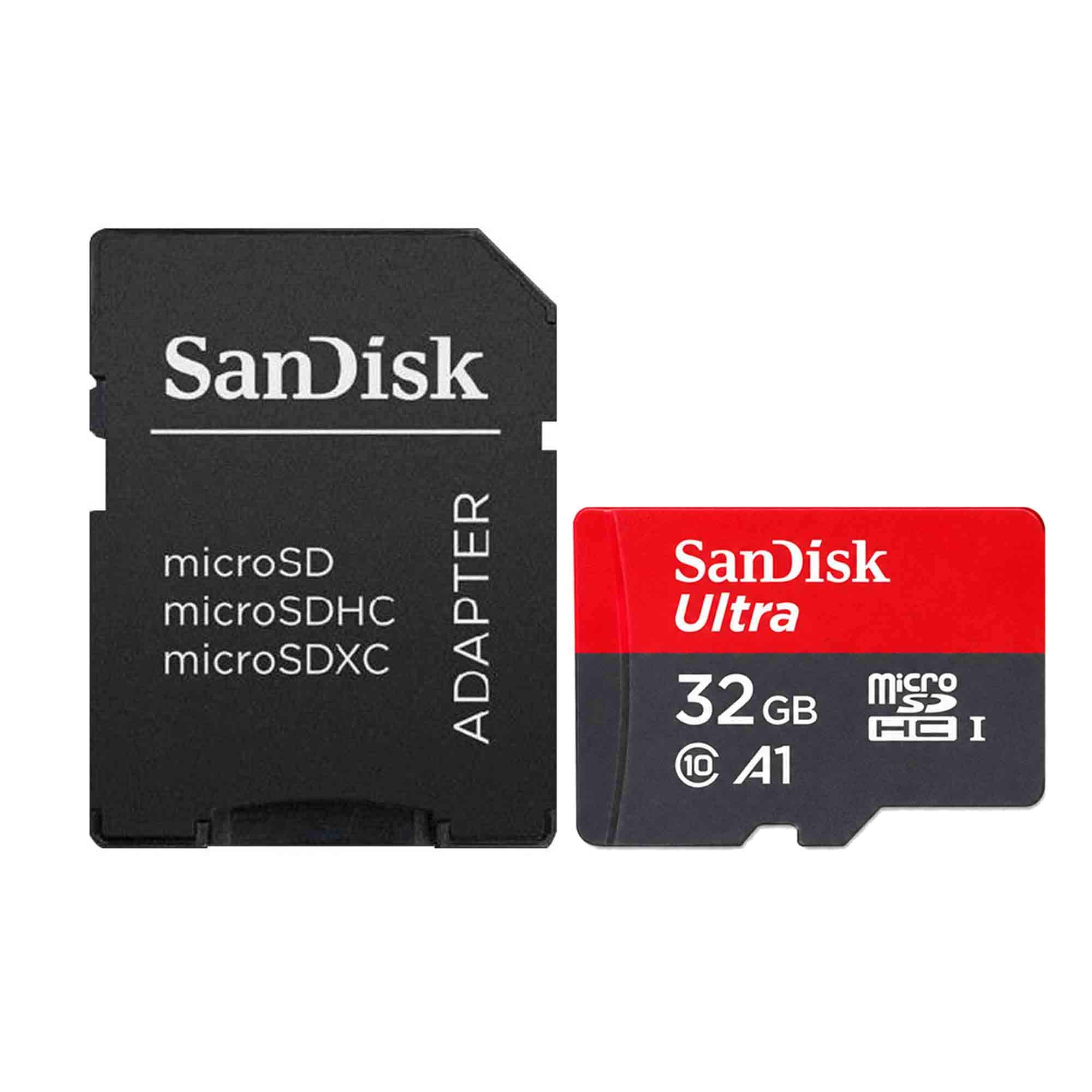 SANDISK - Ultra 32GB microSDHC UHS I Memory Card with SD Adapter