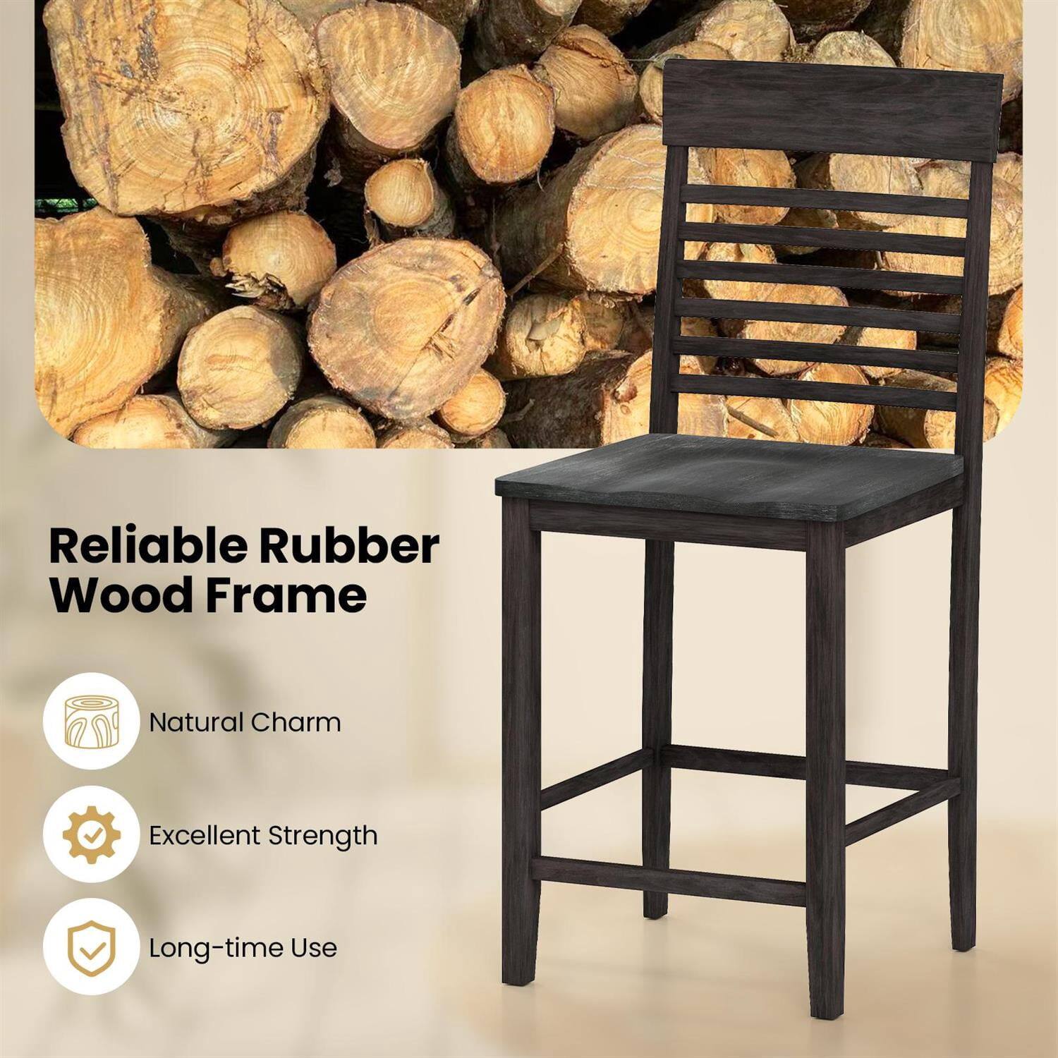 Reliable Rubber Wood Frame

- Natural Charm
- Excellent Strength
- Long-time Use