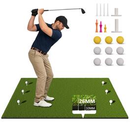 KERDOM - Golf Practice Mat Fairway for Chipping and Swing Training, 5x4 ft Artificial Turf Mat, Includes Accessories & Easy Store - Green