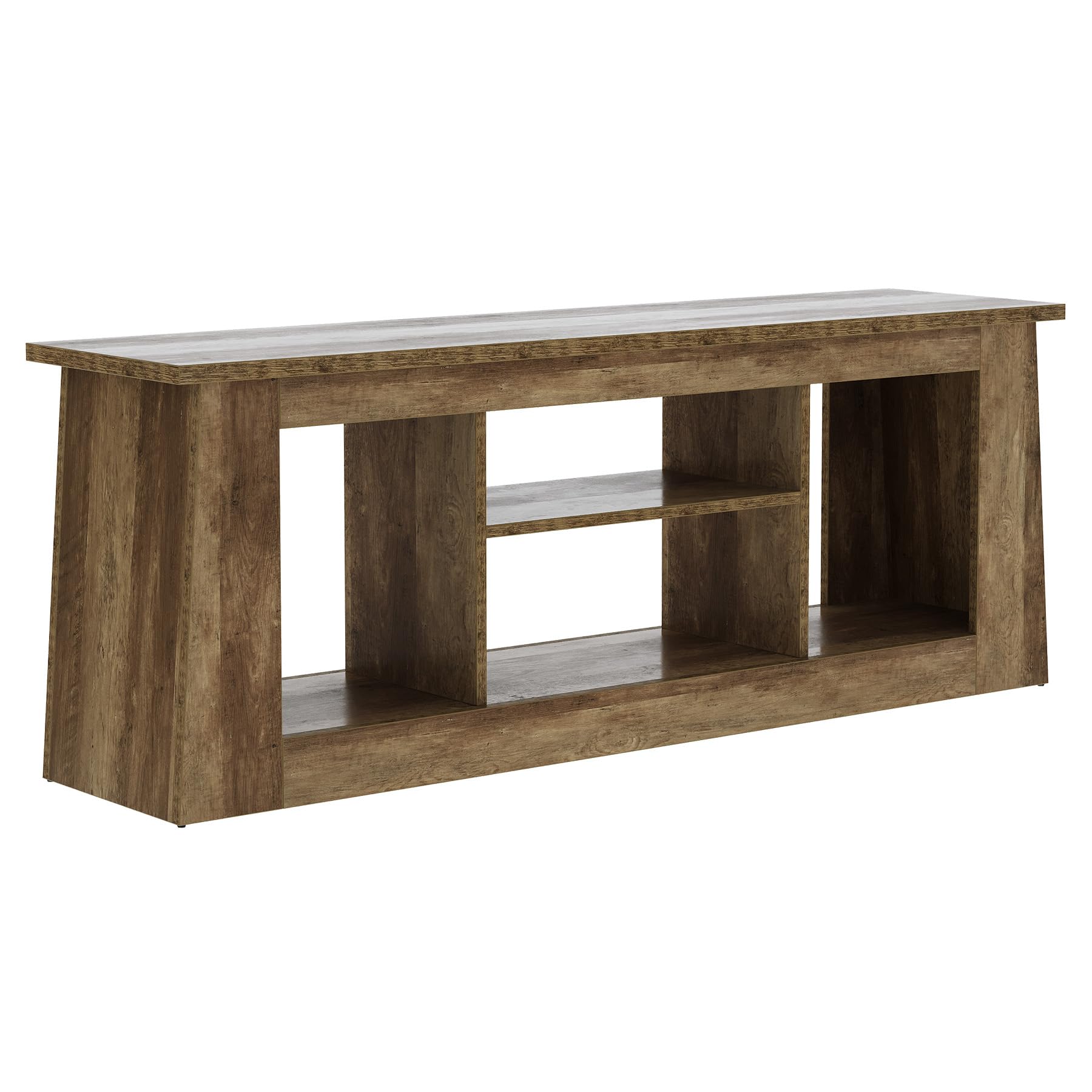 Alt View 6. Tribesigns - LITTLE TREE 63-Inch TV Stand for Living Room, Farmhouse Media Console with 4 Open Storage Compartments, for 45/55/65 inc - Brown.