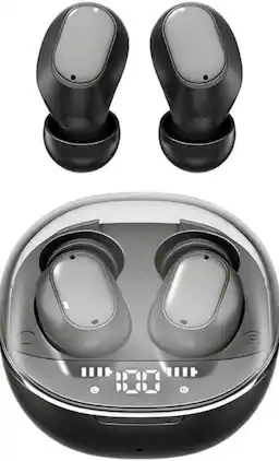 RISOKEYS - Wireless Bluetooth Earbuds, Mini Hi-Fi Sound, Waterproof, 40H Battery, Easy Use for Running/Gym/Travel, Commuters,Black