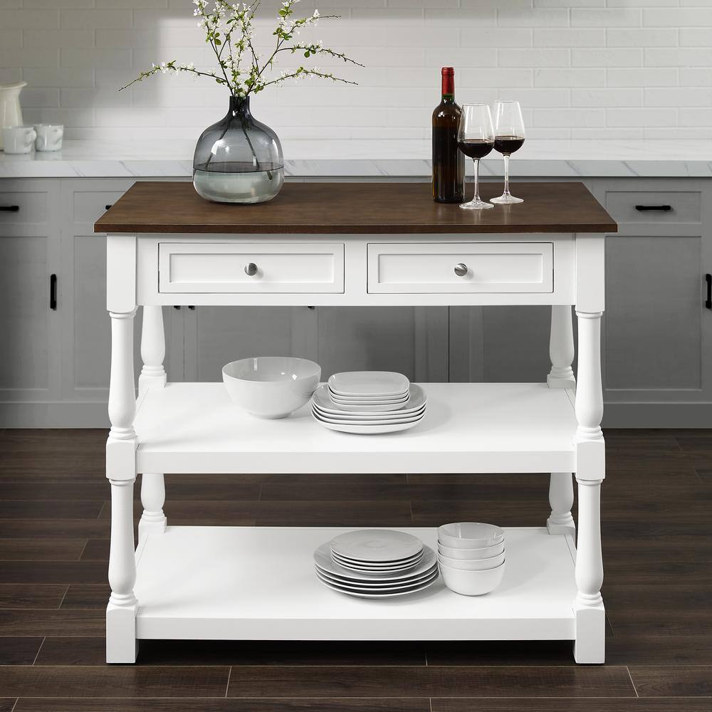 Alt View 6. Crosley Furniture - Caitlyn Wood Top Kitchen Island - White.
