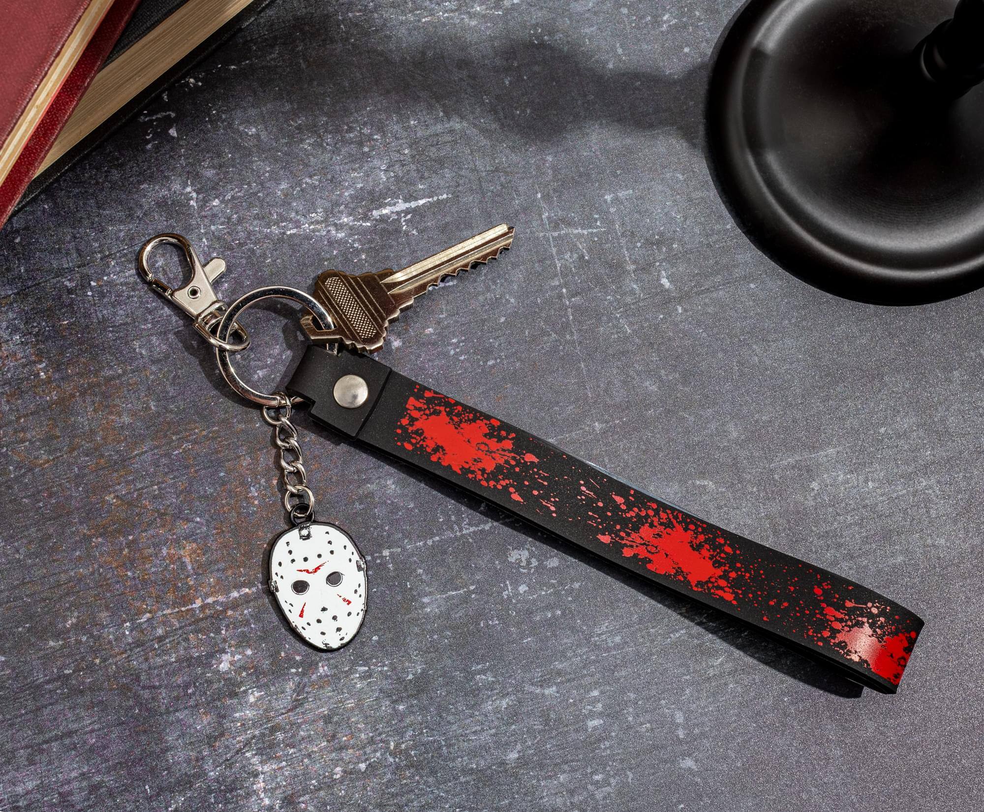 Alt View 3. SalesOne LLC - Friday The 13th Jason Voorhees Mask Enamel Keychain With Lanyard Strap - Black.