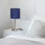 Alt View 12. Limelights - Stick Lamp with USB charging port and Fabric Shade - Silver/Navy.