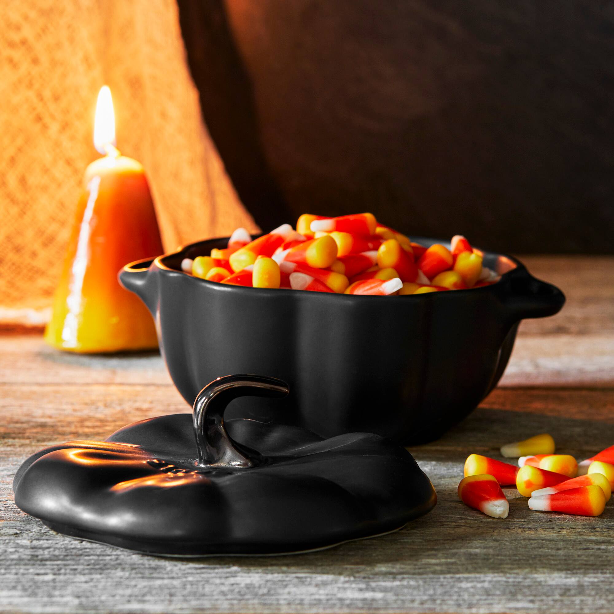 Alt View 3. Staub - Staub Ceramic 16-oz Petite Pumpkin Cocotte - Matte Black - Matte Black.