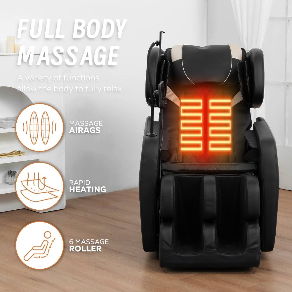 FULL BODY MASSAGE  
A variety of functions allow the body to fully relax

MASSAGE AIRAGS  
RAPID HEATING  
6 MASSAGE ROLLER