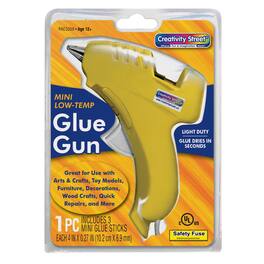 Creativity Street - Low-Temp Mini Glue Gun Yellow 5.5" x 4" 1 Glue Gun + 3 Glue Sticks