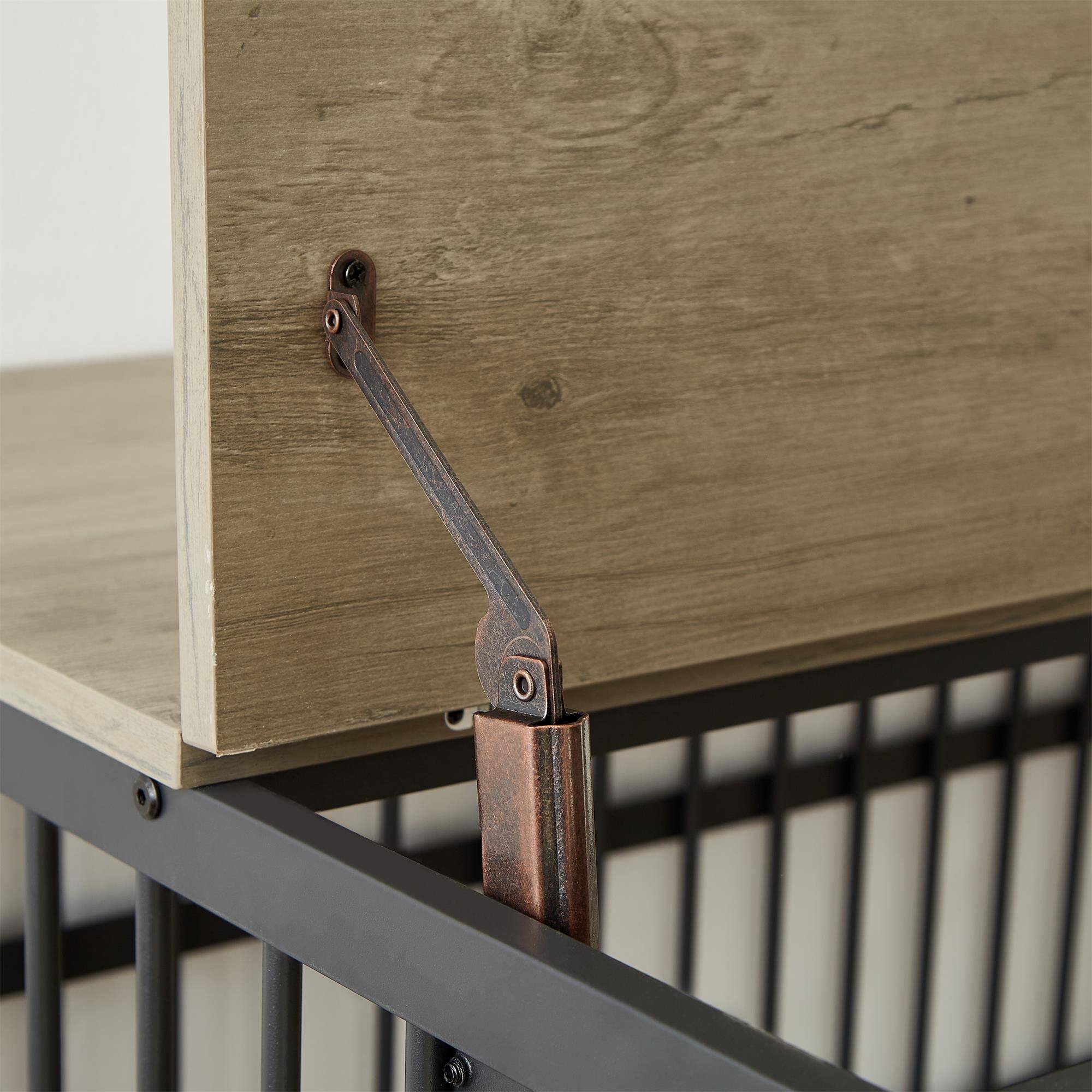 Alt View 6. Pefilos - 43" Heavy Duty Dog Crate for Small Dogs, Furniture Style Dog House with Wheels, Dog Cage with Side Openings.