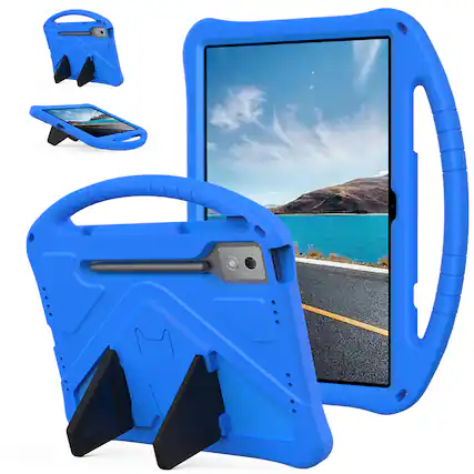 Front. Dteck - Dteck for Lenovo Idea Tab Plus 12.1 inch 2025 Model TB361FU EVA Shockproof Kids Friendly Handle Stand Case - Blue.