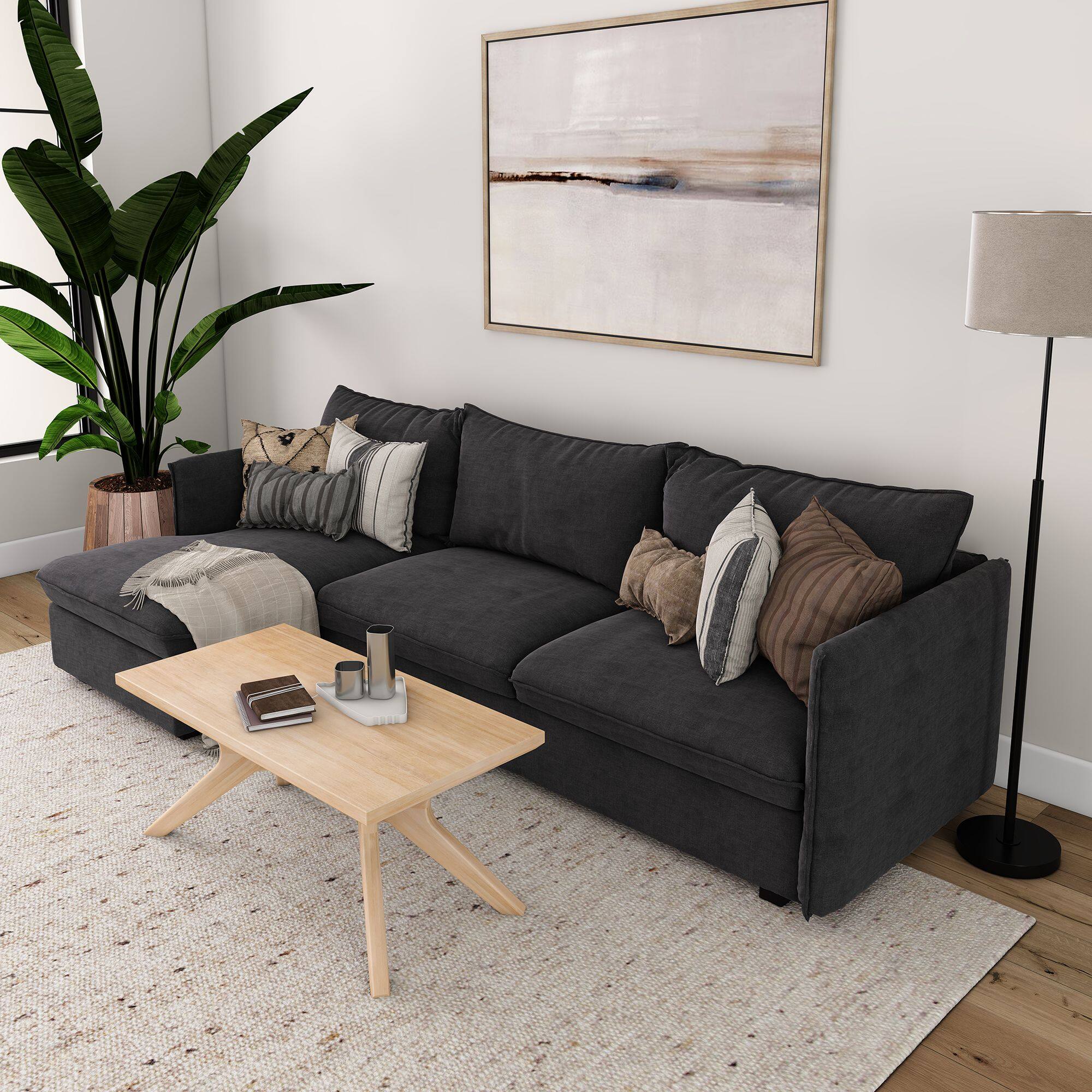 Alt View 4. Plank+Beam - Verso Rectangular Coffee Table (40in x 20in / 1020mm x 510mm), Blonde - Blonde.