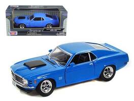 1970 Ford Mustang Boss 429 1/24 Diecast Model Car by Motormax - Blue