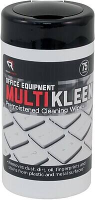 R  
75  
OFFICE EQUIPMENT  
MULTIKLEEN  
Premoistened Cleaning Wipes  

Removes dust, dirt, oil, fingerprints and stains from plastic and metal surfaces