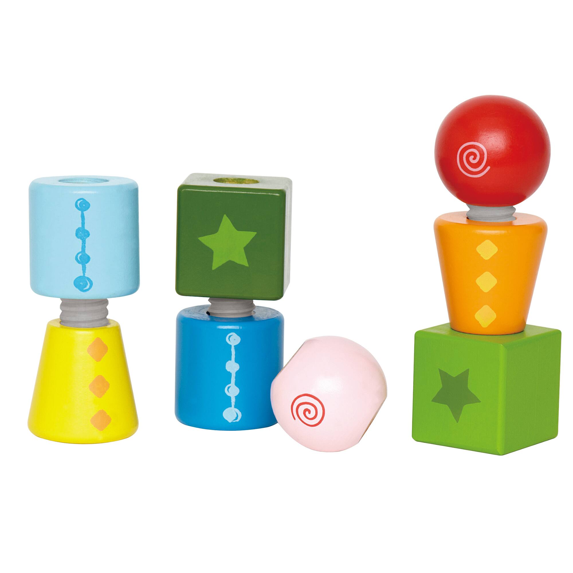 Hape Hape: Twist & Turnables Colorful Wooden Shapes Blocks, 2 ...