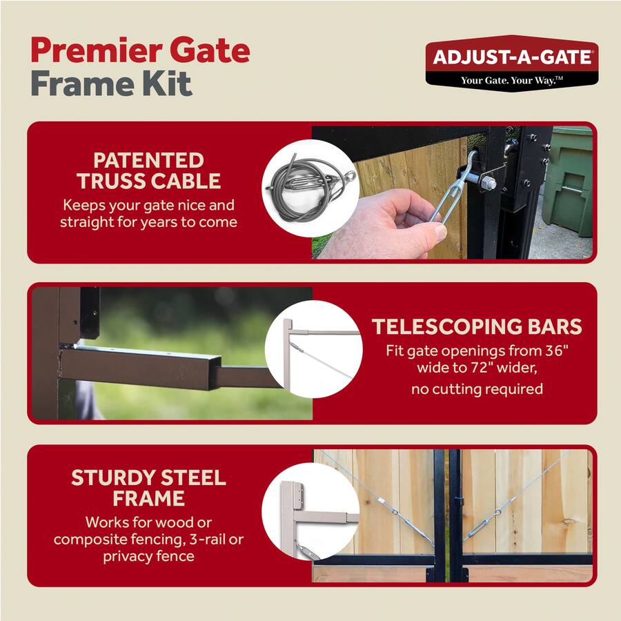Adjust A Gate Steel Frame Gate Building Kit, 36