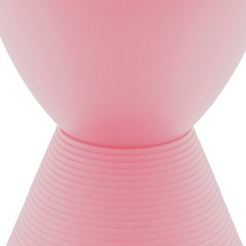 Alt View 6. LeisureMod - Boyd Modern Round Hourglass Accent Side Table, Drum Storage Table with Ribbed Base for Indoor/Outdoor - Pink.