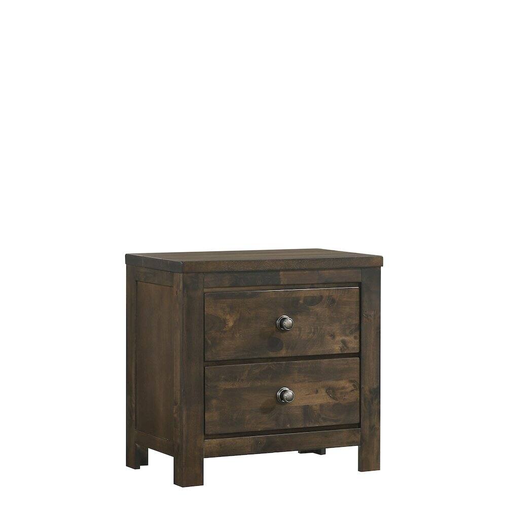 Front. New Classic Furniture - Furniture Blue Ridge Solid Wood Bedroom Nightstand in Rustic Gray - Rustic Gray.