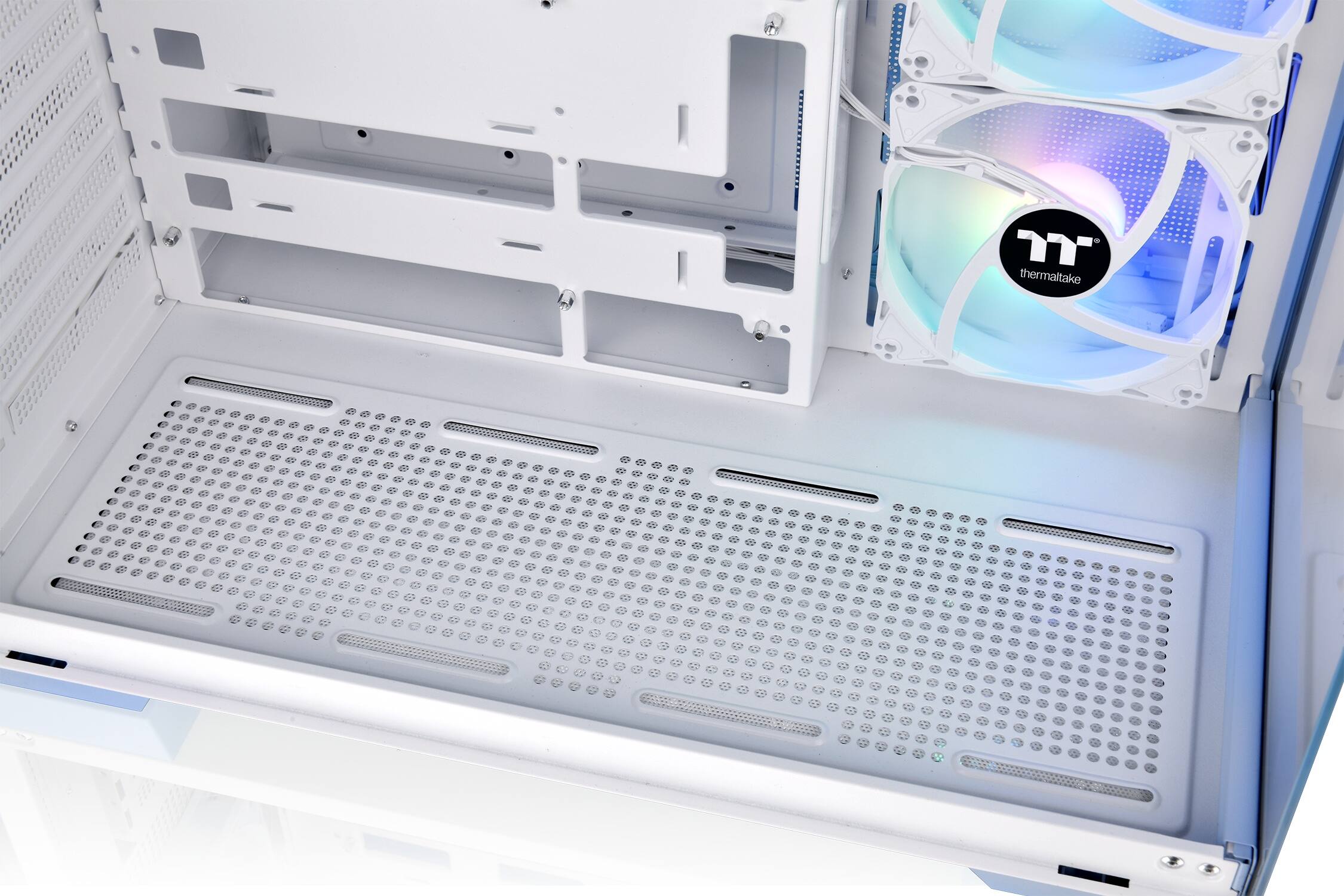 Alt View 25. Thermaltake - View 380 TG ARGB Mid Tower ATX PC Case - Hydrangea Blue.