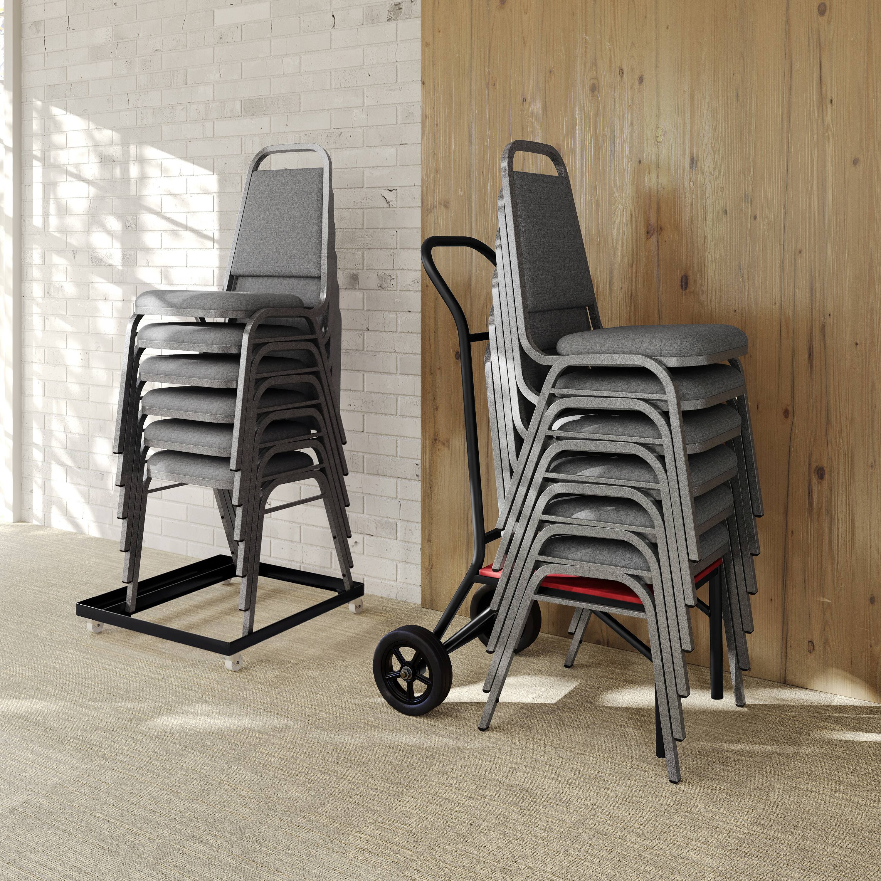 Alt View 1. Emma + Oliver - Essential Pack of Stack Chair Dollies - Black.