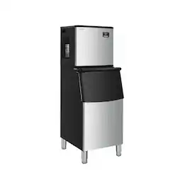 LUCKY ONE - Split Commercial Ice Maker 353 lbs/24h with 198 lbs Storage Bin - Black, silver