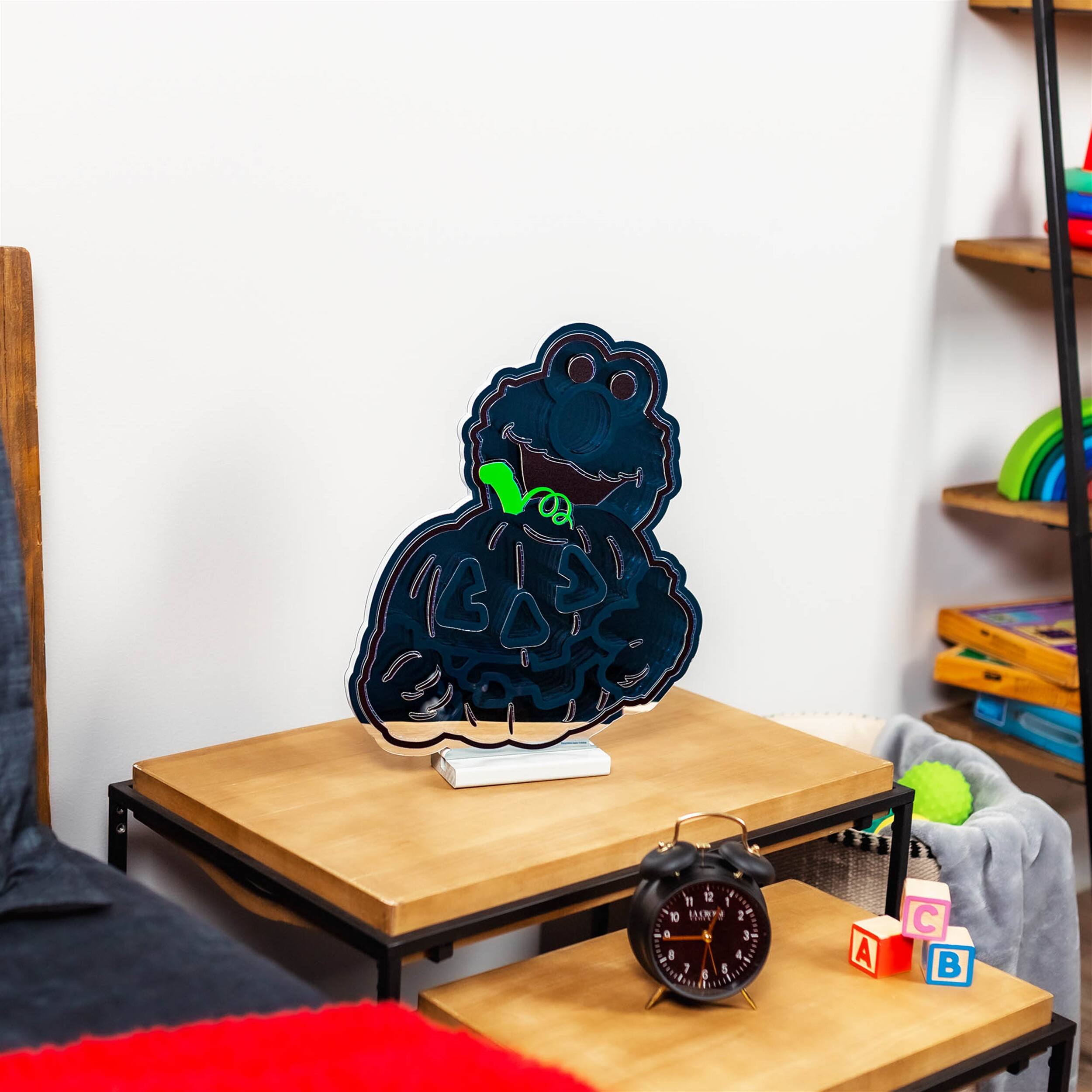 Left. BreeBe - Sesame Street Elmo Pumpkin Ekkolight 16"H - Orange, Red.