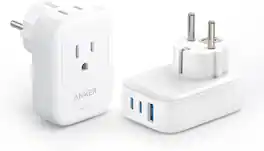 Anker - (2Pack) USA to Europe International Plug Adapter - White