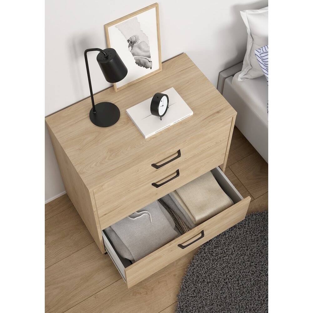 Alt View 5. Tvilum - Sofia 3 Drawer Chest, Jackson Hickory - Brown.