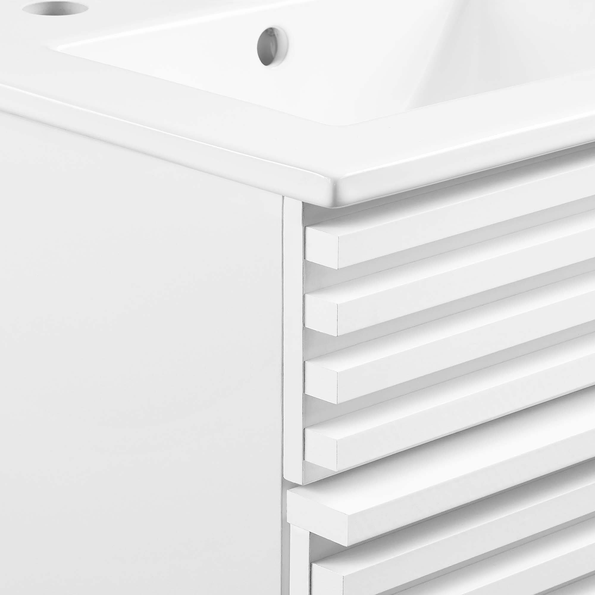 Alt View 5. Modway - Render 18" and 24" Bathroom Vanities with White Basin Included - White White.
