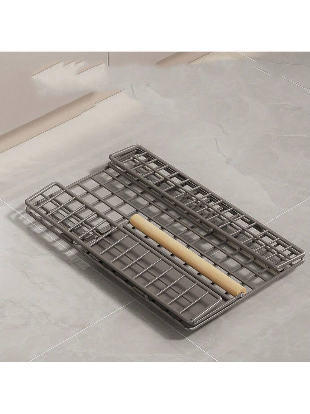 Alt View 4. GARVEE - 1PCS Carbon Steel Home Kitchen Sink Rack, Pull-Out Multifunctional Storage Rack, Punch-Free Cabinet Drawer Basket - Grey.