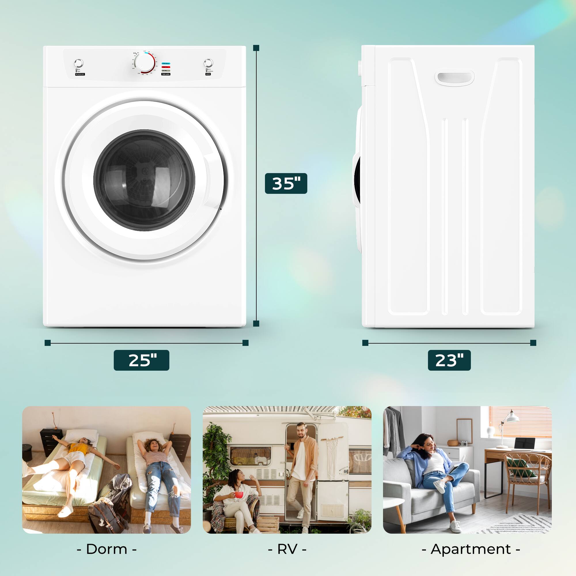 35" 25" 23"  
- Dorm -  
- RV -  
- Apartment -