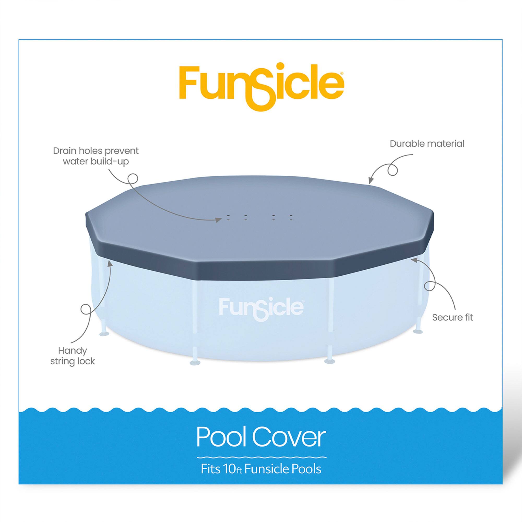 FunSicle Pool Cover

- Durable material
- Drain holes prevent water build-up
- Secure fit
- Handy string lock

Fits 10ft FunSicle Pools