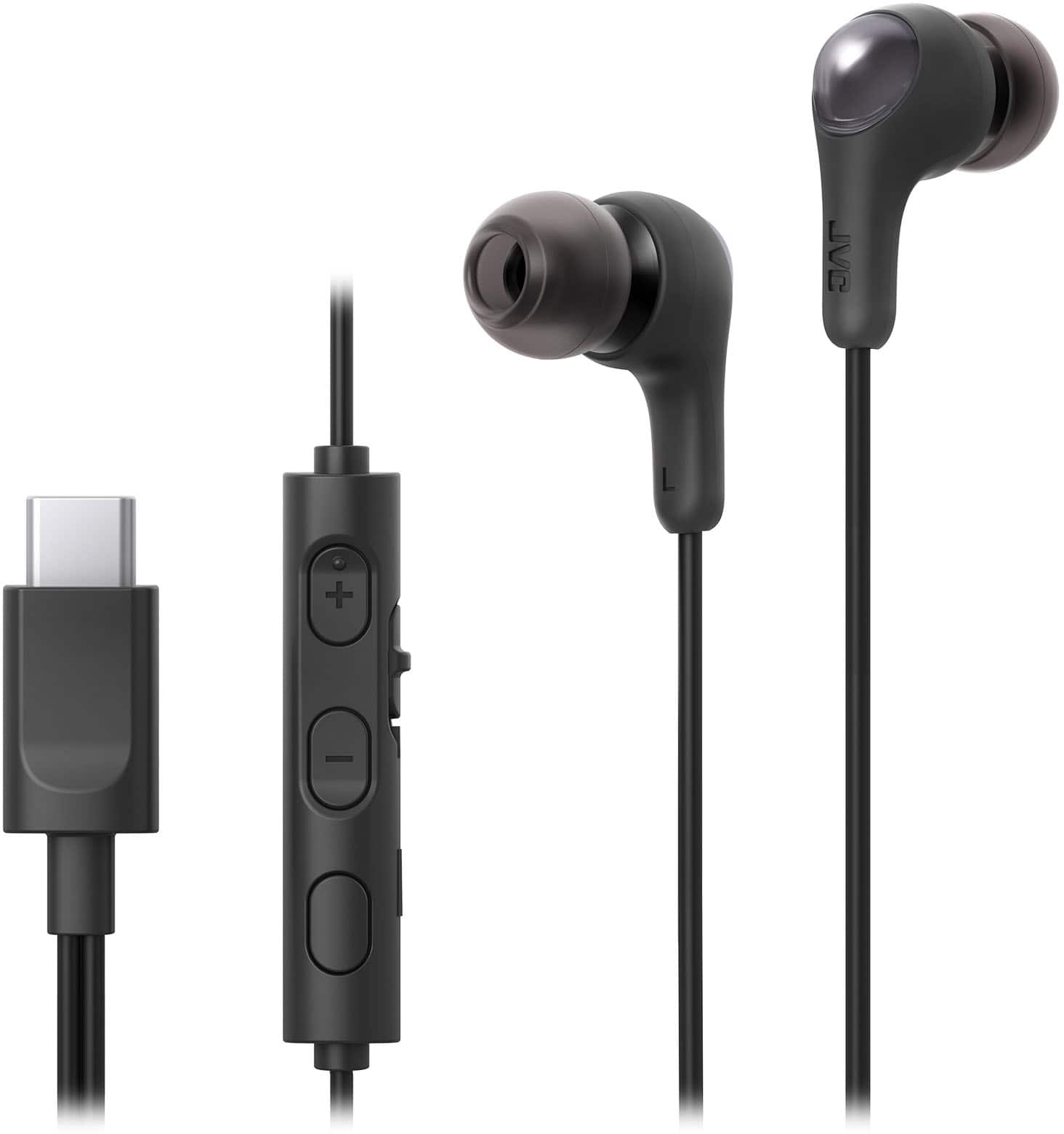 JVC - In-Ear Headphones HAFR9UCB - Black - Front_Zoom
