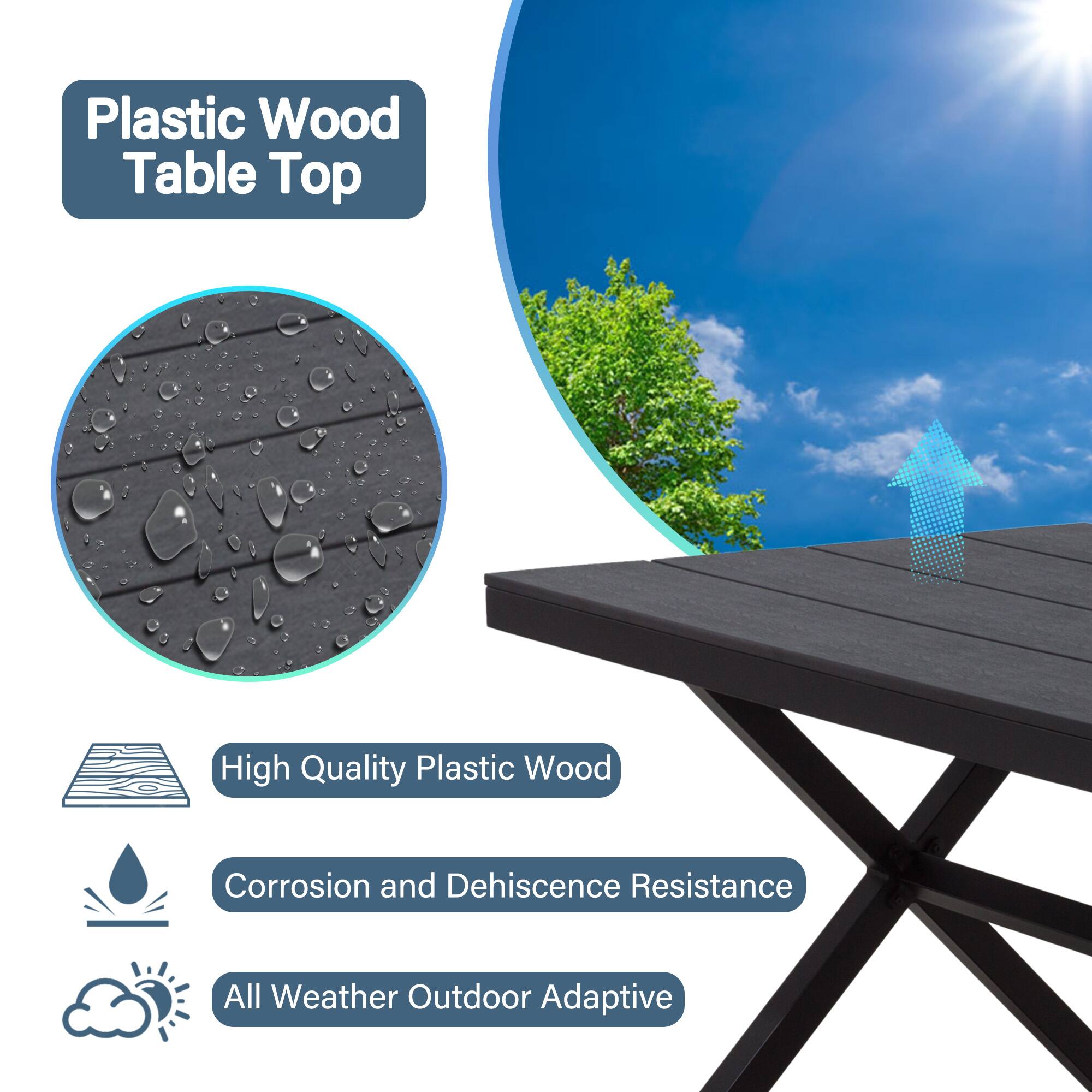 Plastic Wood Table Top

High Quality Plastic Wood

Corrosion and Dehiscence Resistance

All Weather Outdoor Adaptive