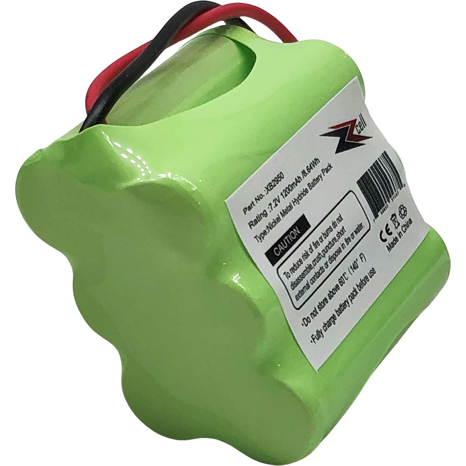 /8.78.64Wh Pack : XB2950 1200mAh Battery No. Hydride 31087 Part :7 :7.2V Metal FRPS B Rating de not RB Type: Nickel bums short water, China or CAUTION or Made of argound U risk crush dispose F) reduce a (140' TO dsassemble, contacts use 209 belfore extemal above pack store battery not charge -Fully

Part No. : XB2950
Rating : 7.2V / 1200mAh
Type : Nickel Metal Hydride Battery Pack
CAUTION
To reduce risk of fire or injury, do not crush, short, dispose of or expose to water.
Do not store battery pack above 60°C (140°F)
Fully charge battery pack before use