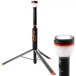 Dark Energy - Sentinel Rechargeable Telescopic Light with Remote | 800 Lumens, Detachable Flashlight, and 3 Brightness Levels - Black