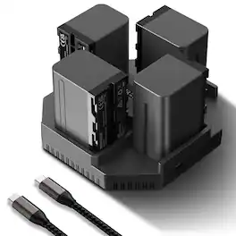 Neewer - 4x NP-F970 Battery + 4-Channel Charger