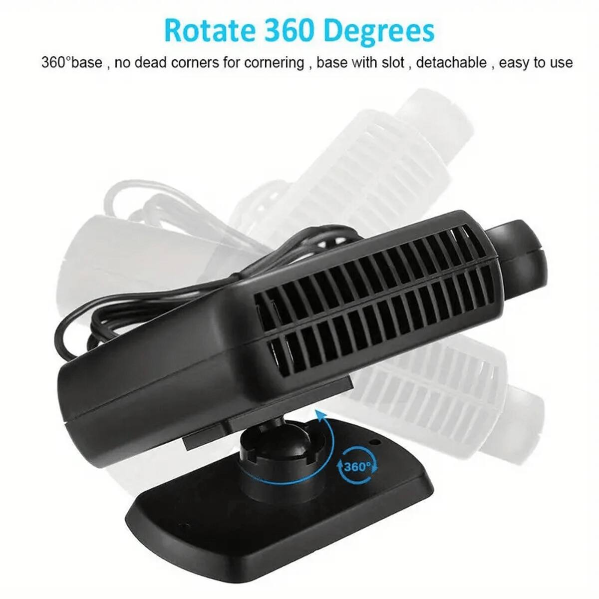Rotate 360 Degrees  
360° base, no dead corners for cornering, base with slot, detachable, easy to use