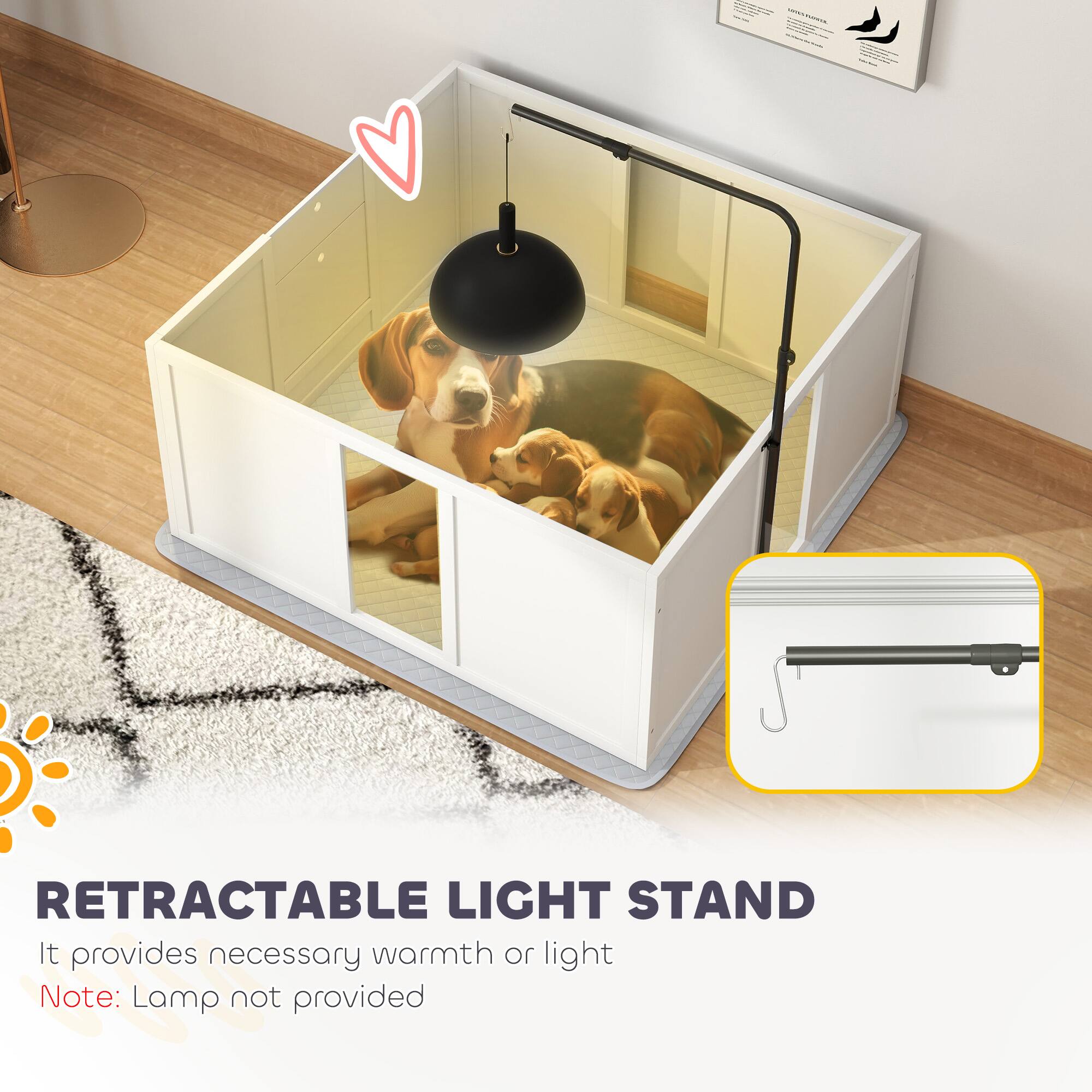RETRACTABLE LIGHT STAND

It provides necessary warmth or light

Note: Lamp not provided