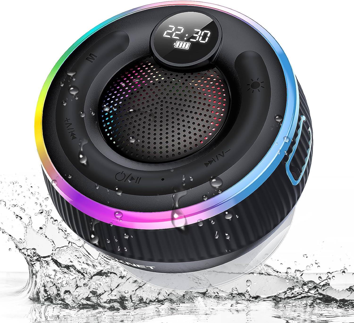 Stamp n Camp - TECKNET Bluetooth Shower Speaker IPX7 Waterproof Portable Wireless Speaker with RGB Light BT 5.3 10H Playtime - default