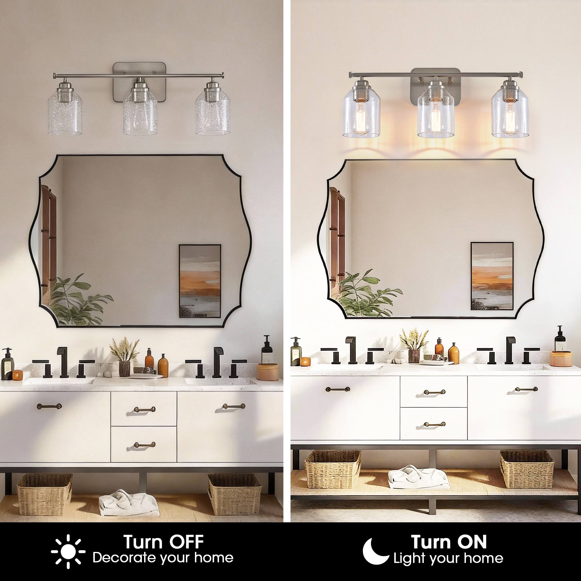 Turn OFF  
Decorate your home  

Turn ON  
Light your home