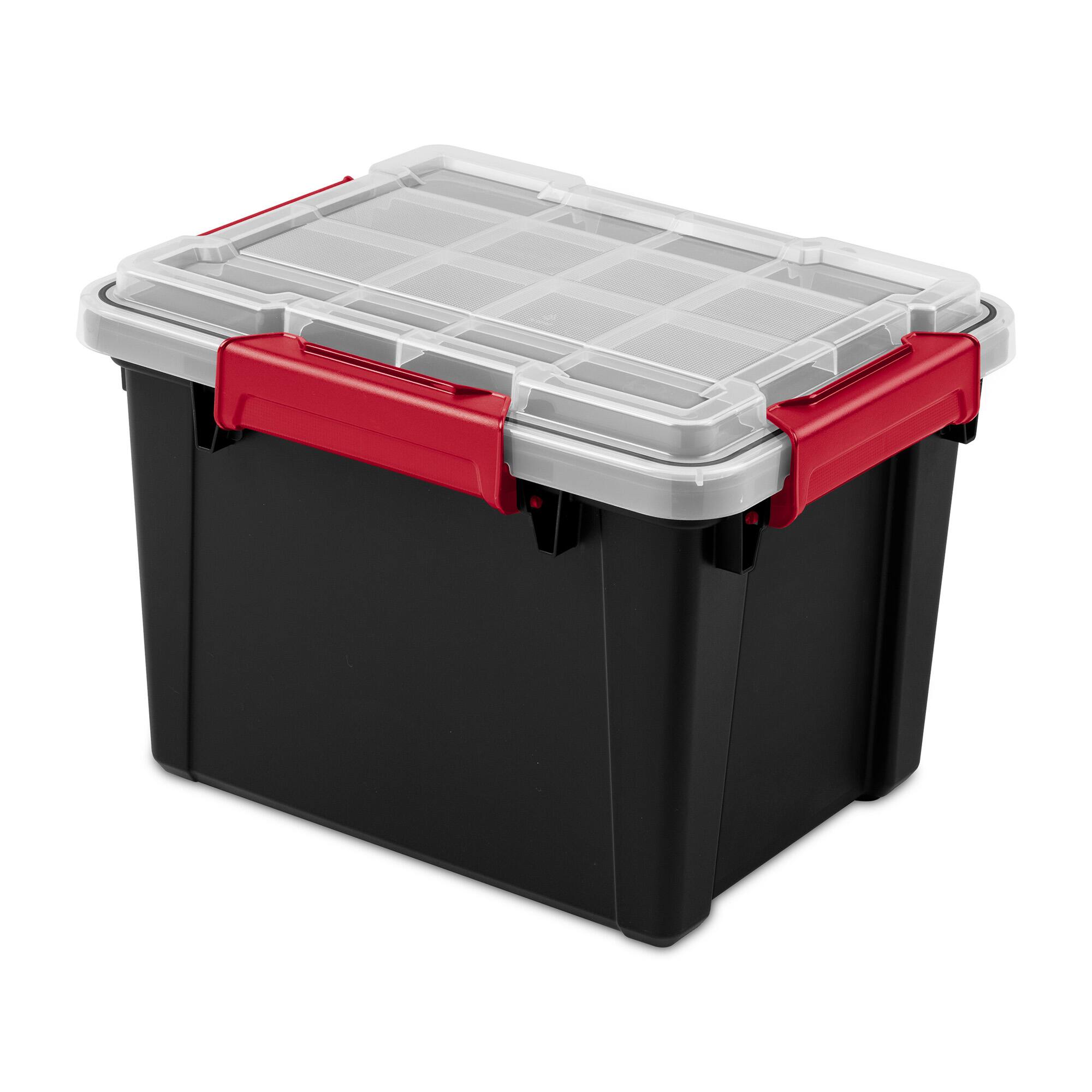 Alt View 10. Sterilite - Sterilite 5 Gal Gasket Box, Stackable Storage Container with Lid, Black, 24 Pack.
