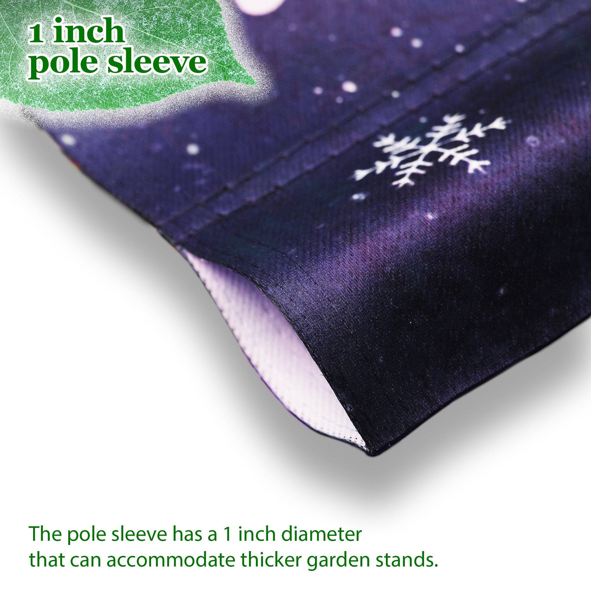 1 inch pole sleeve

The pole sleeve has a 1 inch diameter that can accommodate thicker garden stands.
