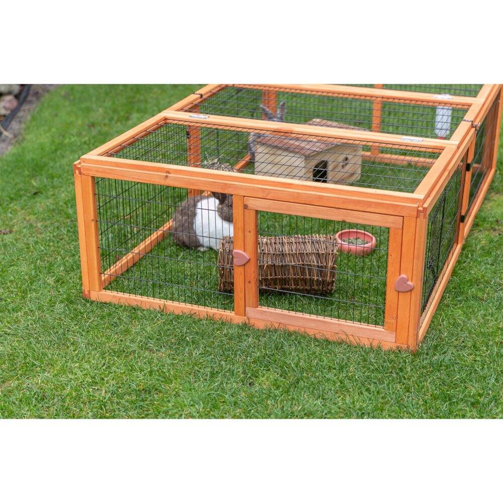 Alt View 1. TRIXIE - Weatherproof Outdoor Animal Cage and Run Extension Hinged Roof - Brown.