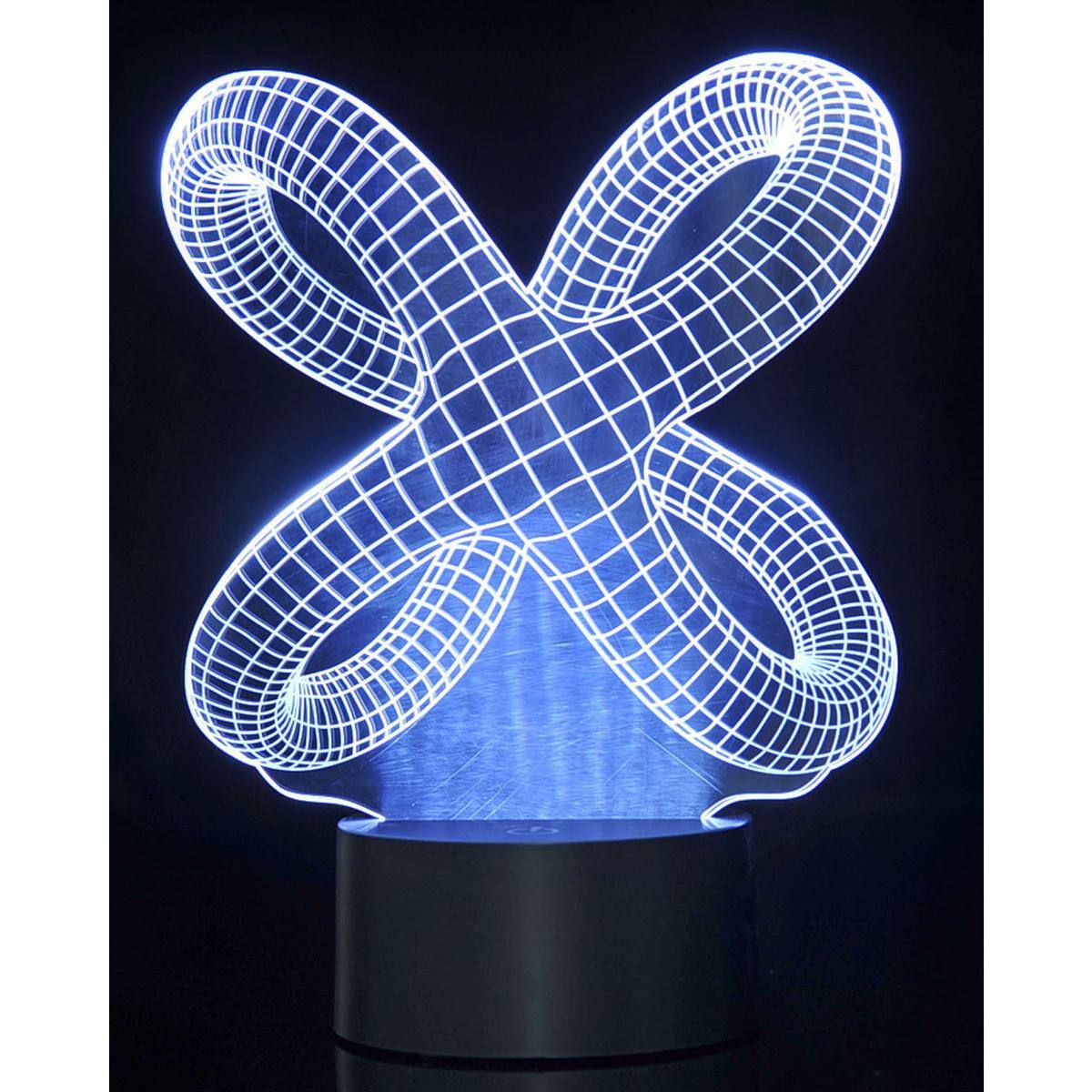Alt View 3. JuzToys - 3D Night Light for Kids, 3D Crisscross Rings Laser Cut Precision LED Lights, LED Lamp for Bedrooms and Offices - Black.