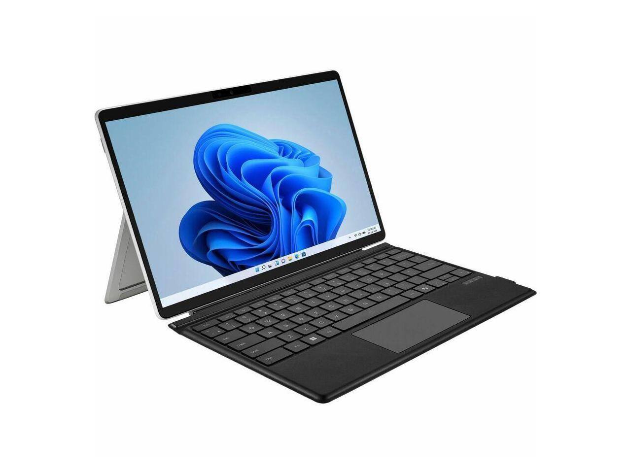 Alt View 4. Adesso - ADESSO Surface Pro Case with Bluetooth Keyboard, Touchpad, Faux Suede & Leather Cover for Pro 3-7 - Silver.