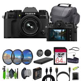 Fujifilm - X-T50 Mirrorless Digital Camera XC15-45mmF3.5-5.6 OIS PZ Bundle - Black